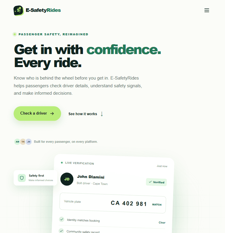E-SafetyRides screenshot